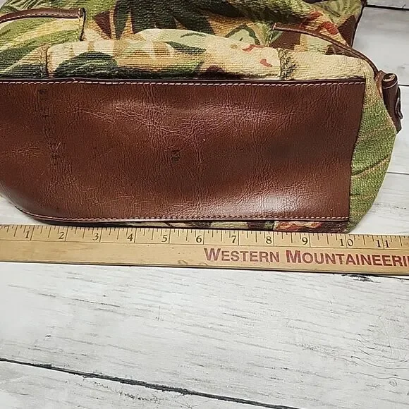 Vintage Fossil Flower Boho Medium Satchel Handbag Purse Shoulder Bag ZB 2195 - Picture 4 of 10